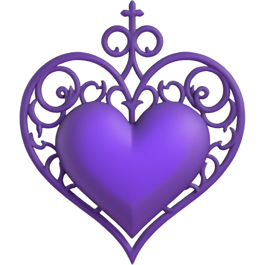 mysterious gothic heart purple emoji