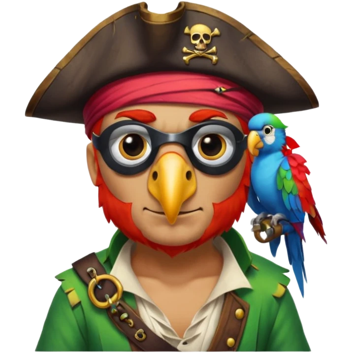 pirate and parrot emoji