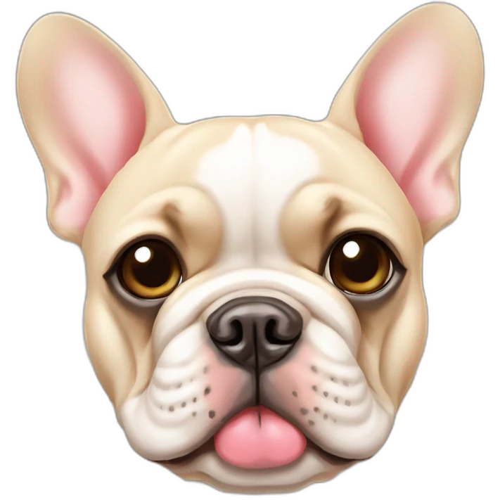 beige French bulldog with heart in eyes emoji