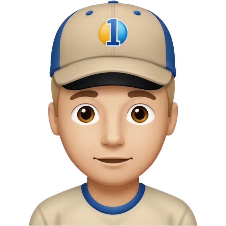 Guy wearing #1 dadbaseball cap  emoji