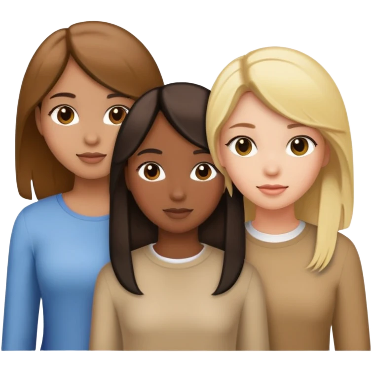 3 Filles brune blonde et une autre cheveux noirs emoji
