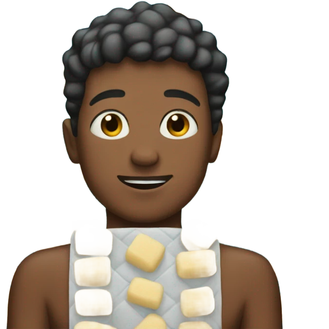 Boy with a ton of soap bars emoji