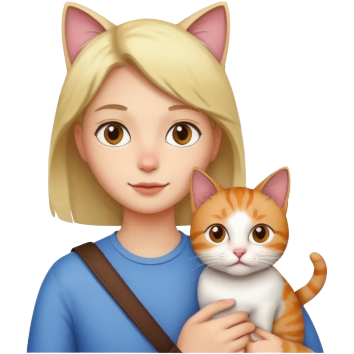 person with cat on their shoulder emoji
