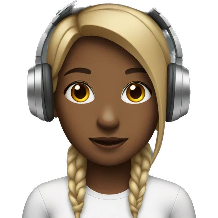 a girl wearing headphones emoji