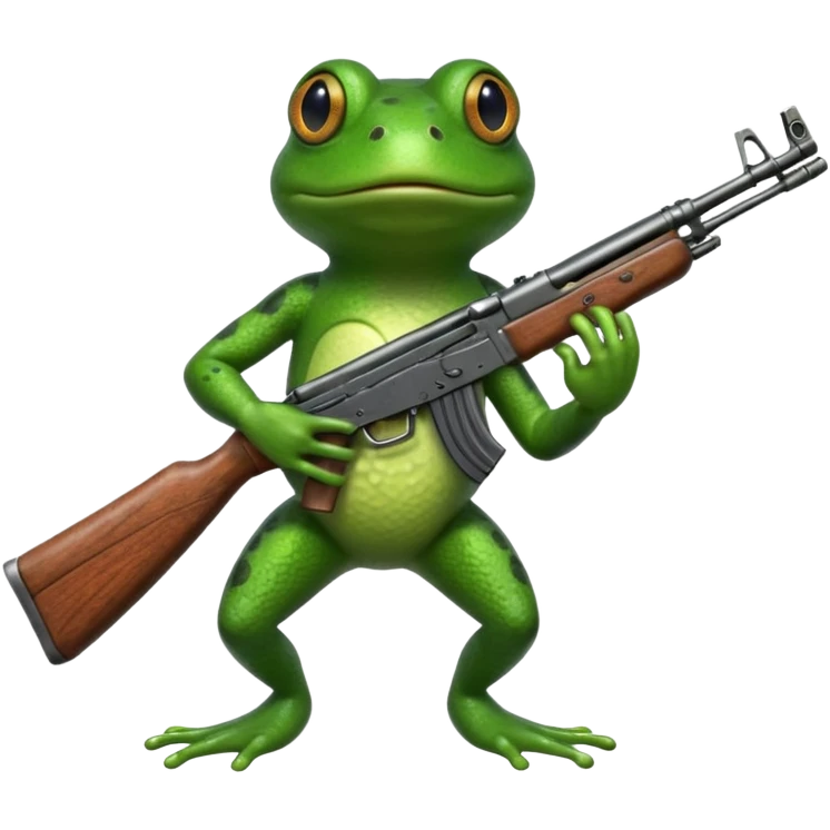 Frog with ak-47 emoji