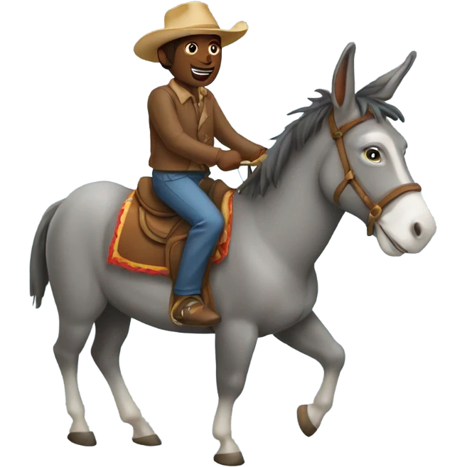 Donkey riding a horse emoji