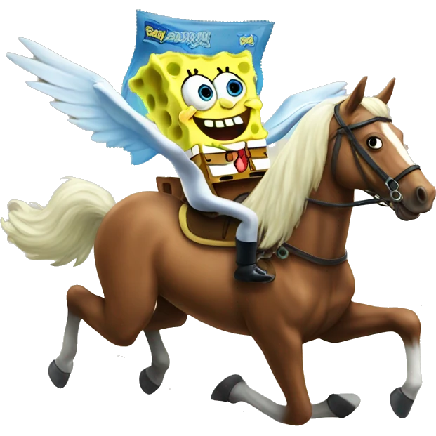spongebob flying a horse emoji