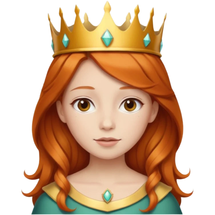 Рыжая Девочка в короне  emoji