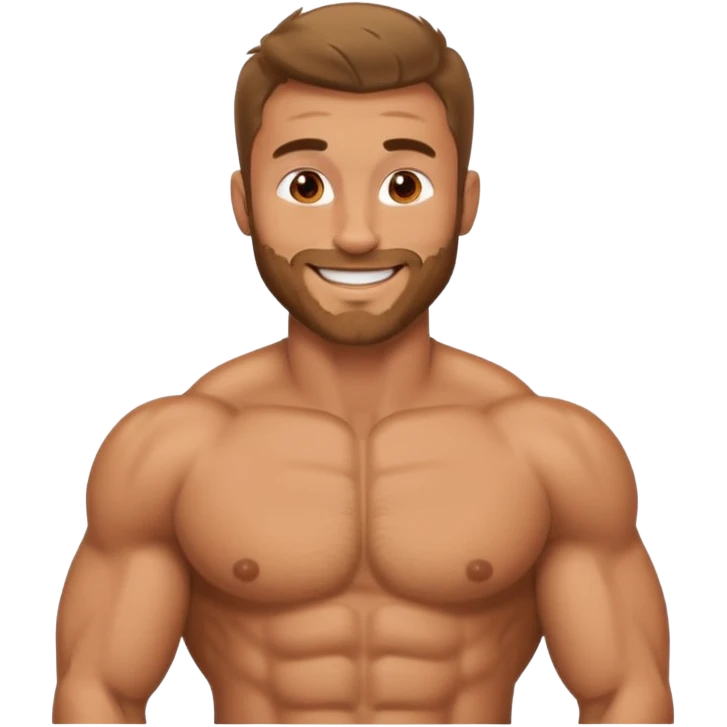 Muscular and chest hair man emoji