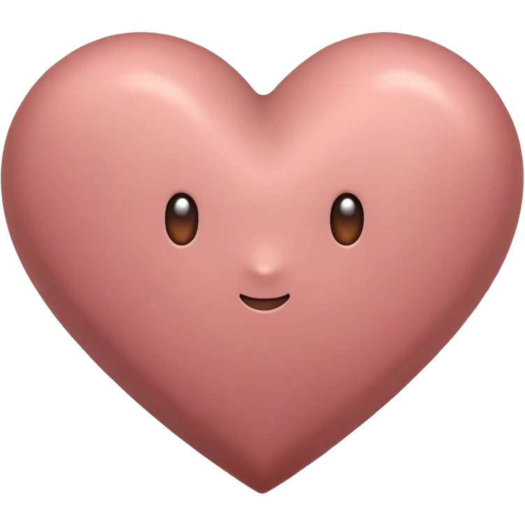 Grayish rosy brown heart emoji