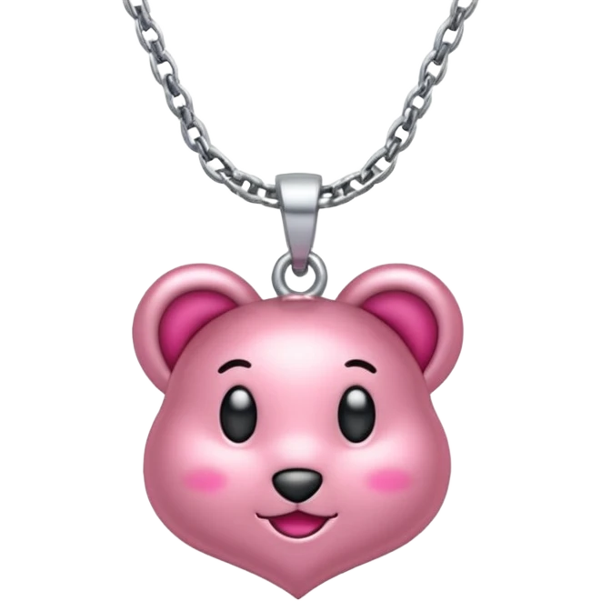 Un emoji de un collar de charms que incluya el color rosa emoji