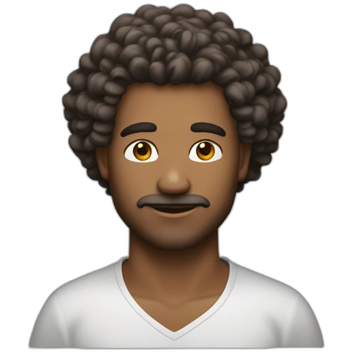 Homme metisse cheveux longs bouclés  emoji