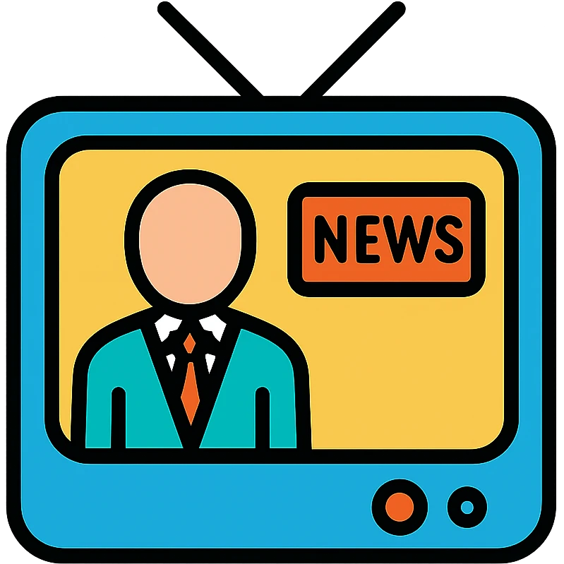 television broadcasting news emoji