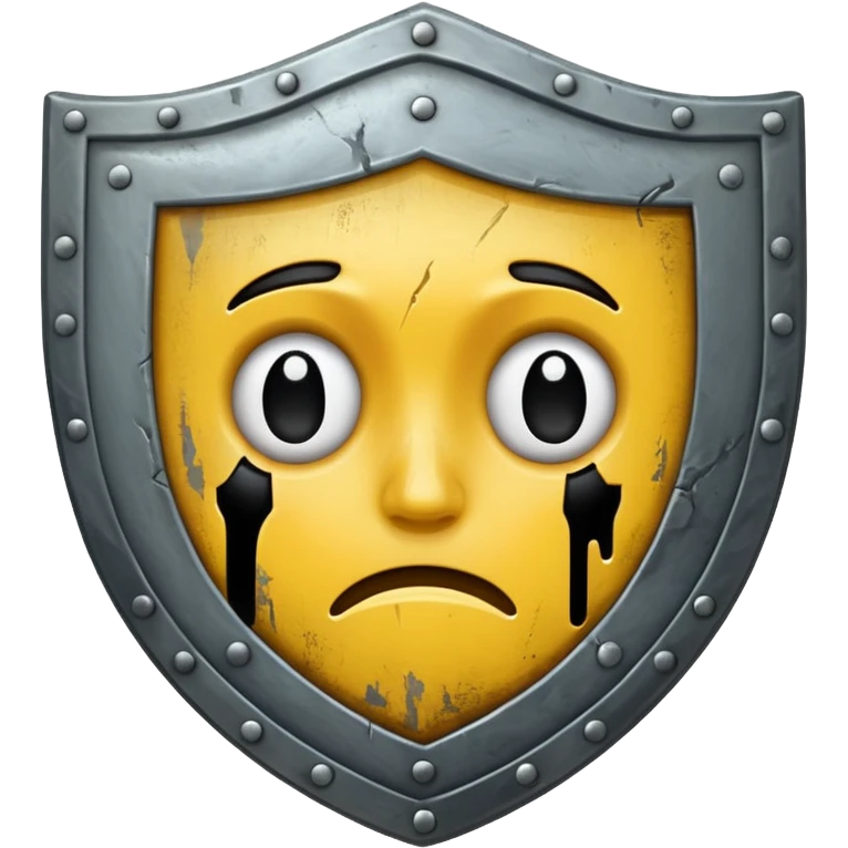 you know the emoji "sadge". i want a shield with that same expression and face :shieldge: like a sad shield but it needs to be sad not smiling emoji