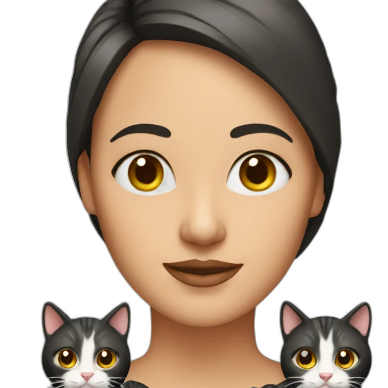 woman with three cats emoji
