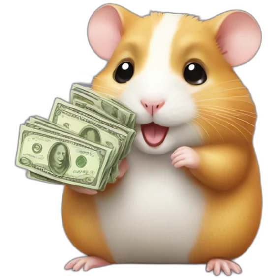 hamster with  money emoji