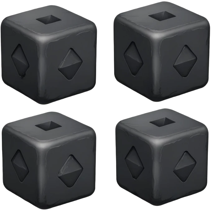 3 cubes of charcoal emoji