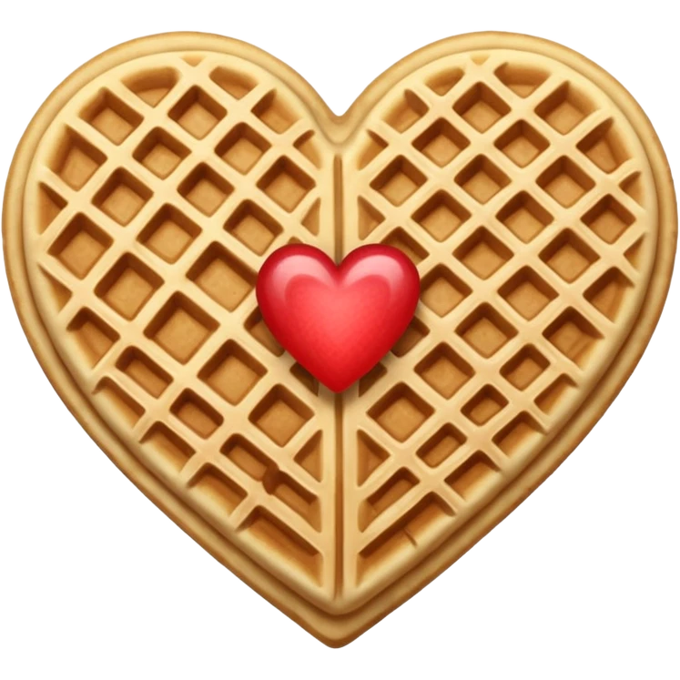 beige heart waffle emoji
