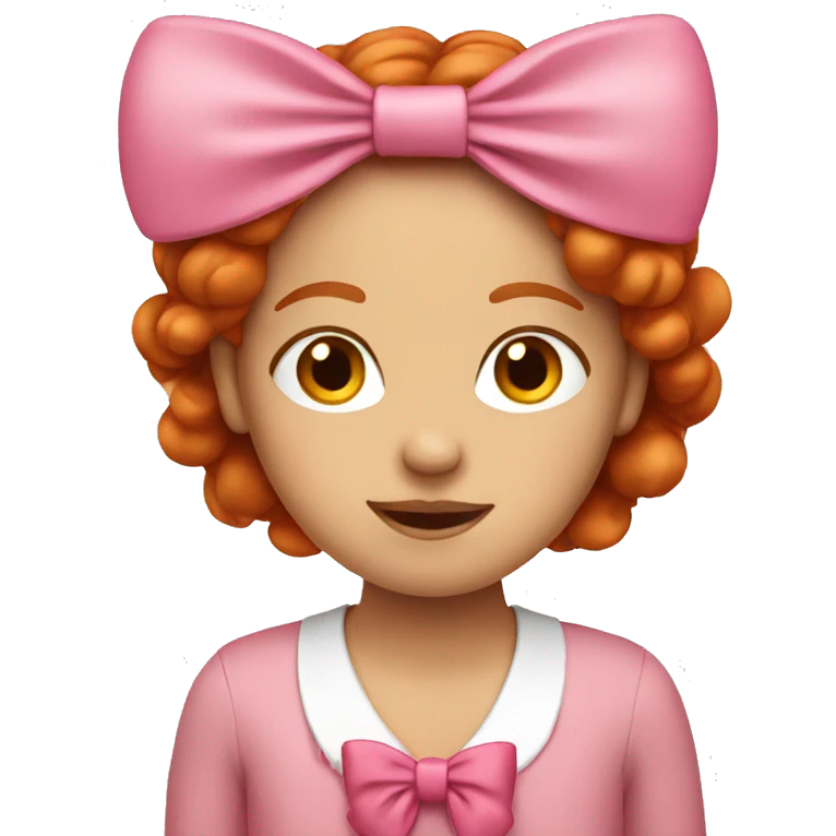 red head wearing a pink bow emoji