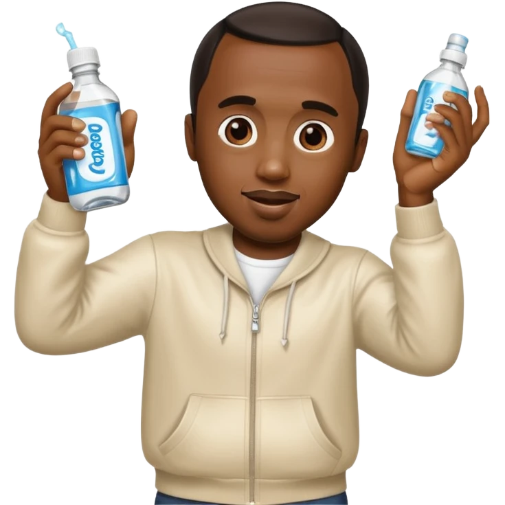 P Diddy dancing, holding baby oil emoji