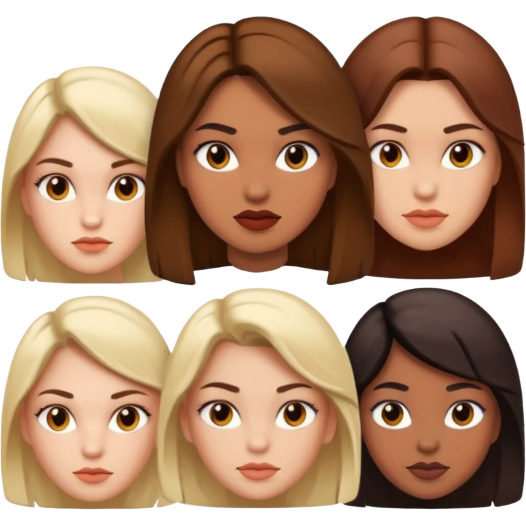 macho girl, different ones, different face size emoji