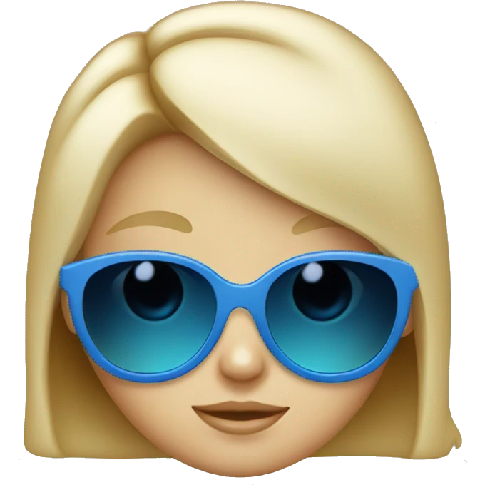 Little white girl with blue sunglasses emoji