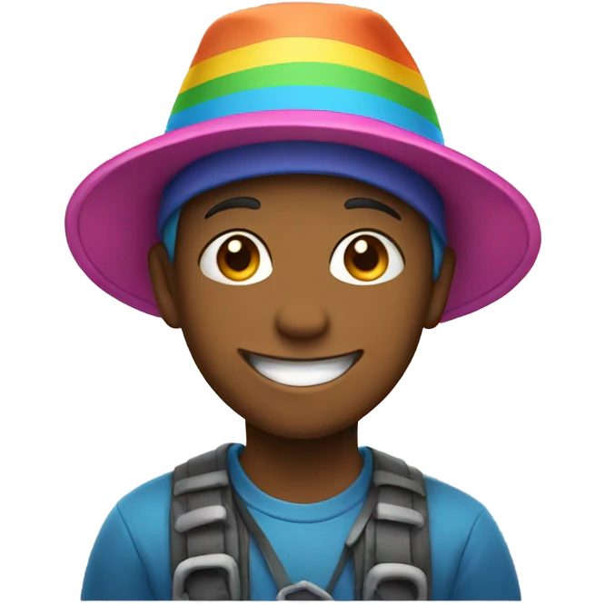 happy boy in a hat emoji