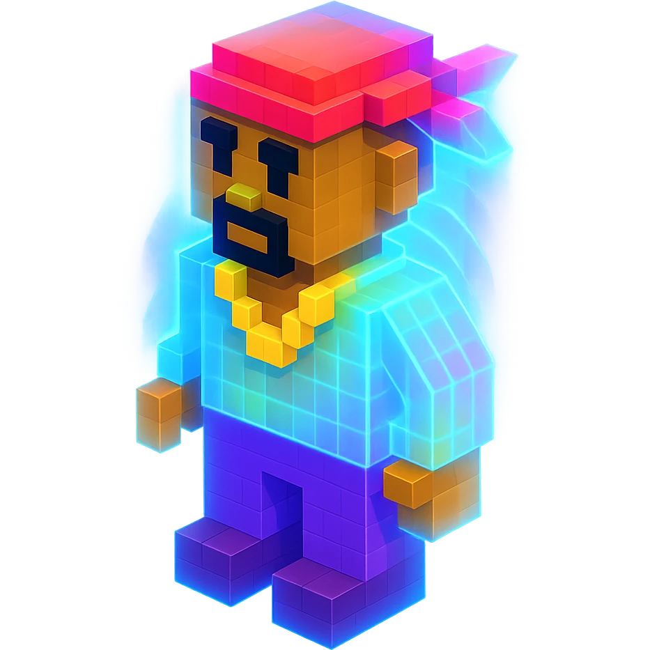 Lego 2Pac with holographic effects emoji