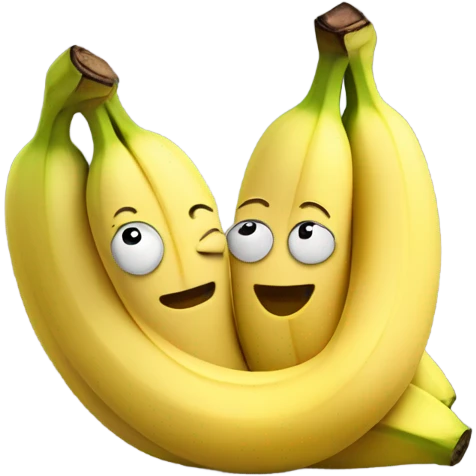 Bananas hugging eachother emoji