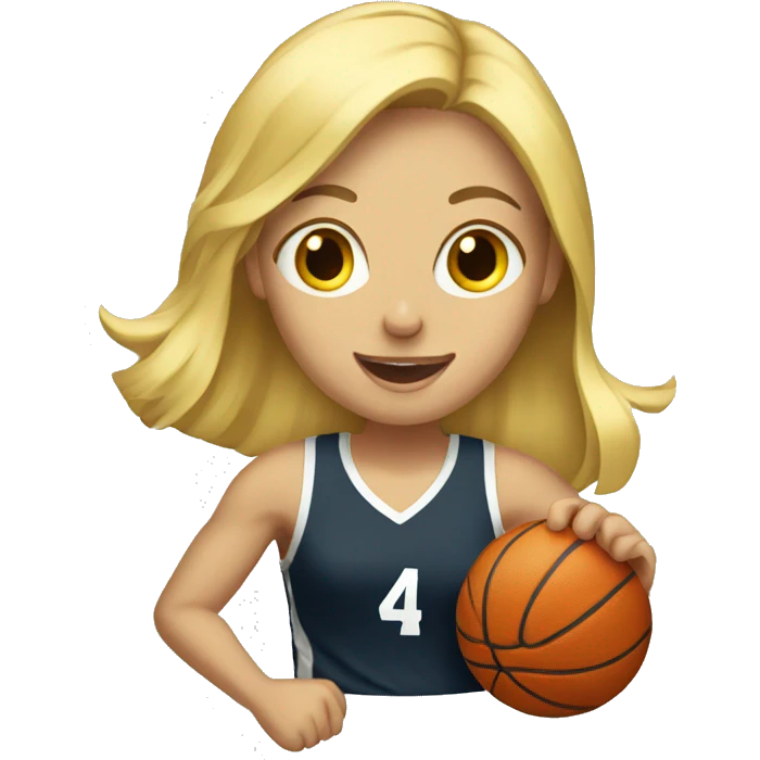 Blonde girl playing basketball  emoji