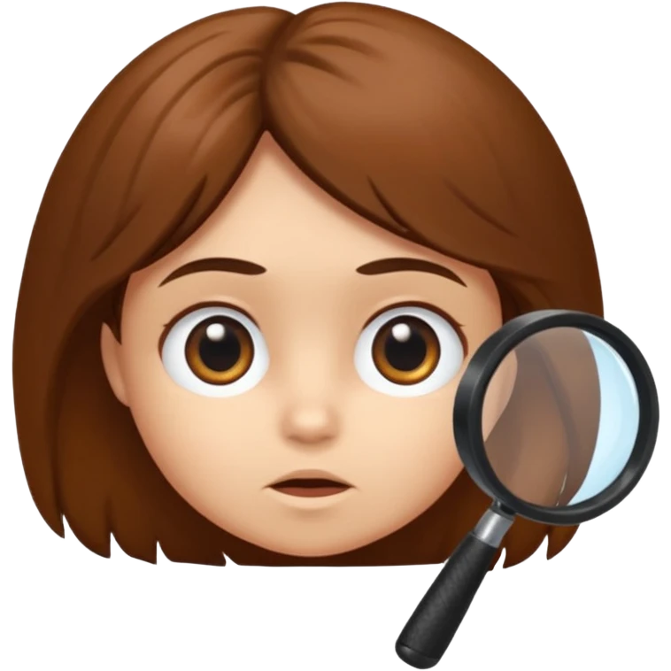 un écureuil assis, tenant une loupe devant son visage, cherchant attentivement emoji