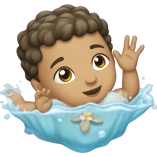 hispanic baby catholic baptism in water emoji