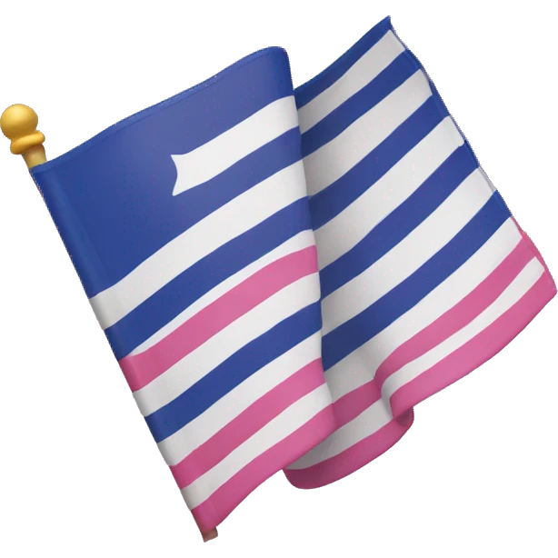 Three striped flag with pink at the top purple in the middle and blue at the bottom emoji