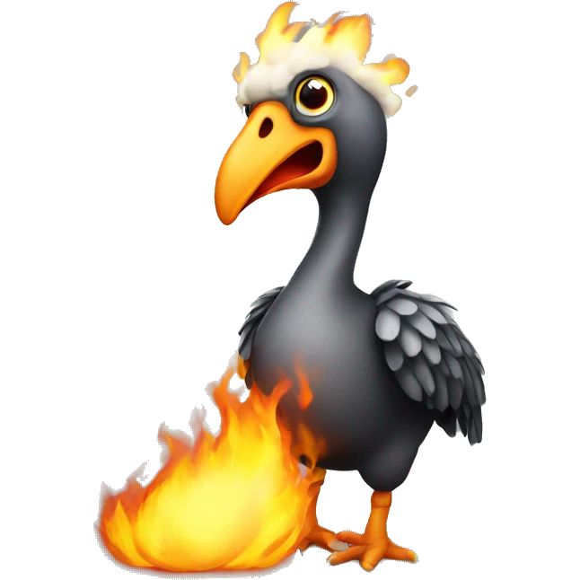 Flaming dodo bird emoji