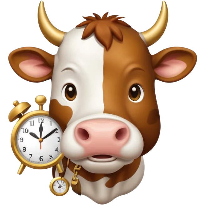 Cow went down the clock emoji