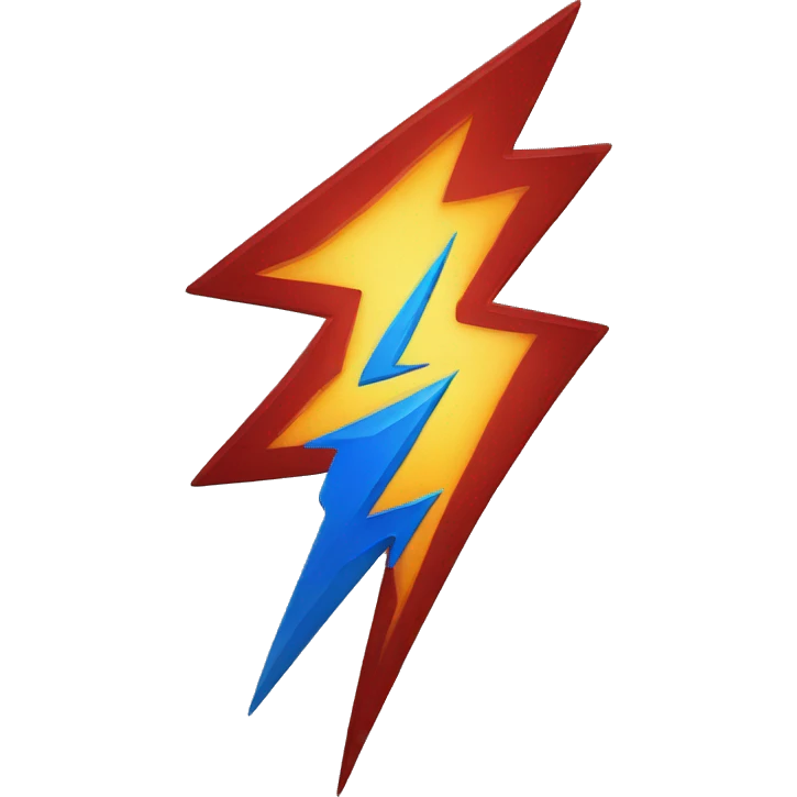 red and blue lightning emoji
