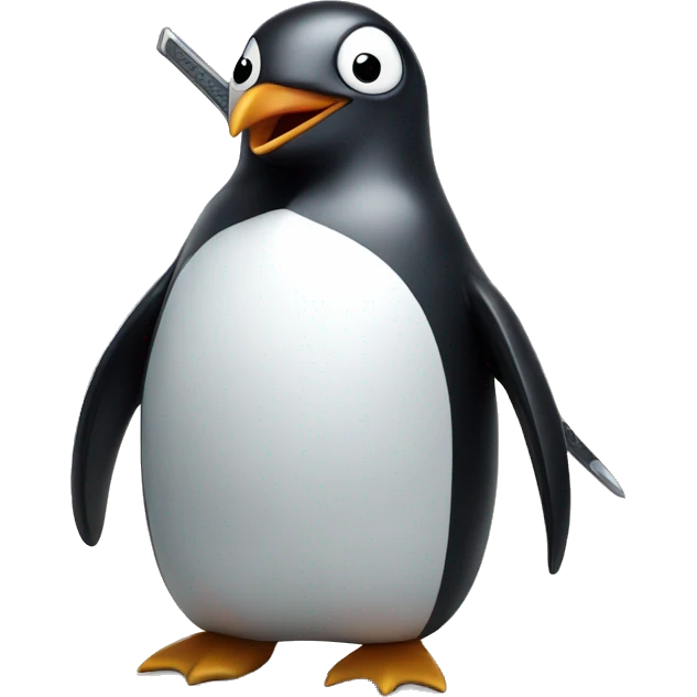penguin with a sword in its mouth emoji