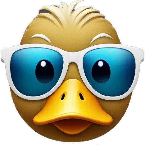 Duck wearing sunglasses emoji