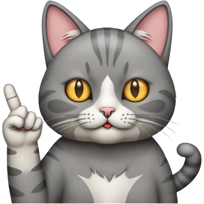 cat holding up middle finger emoji