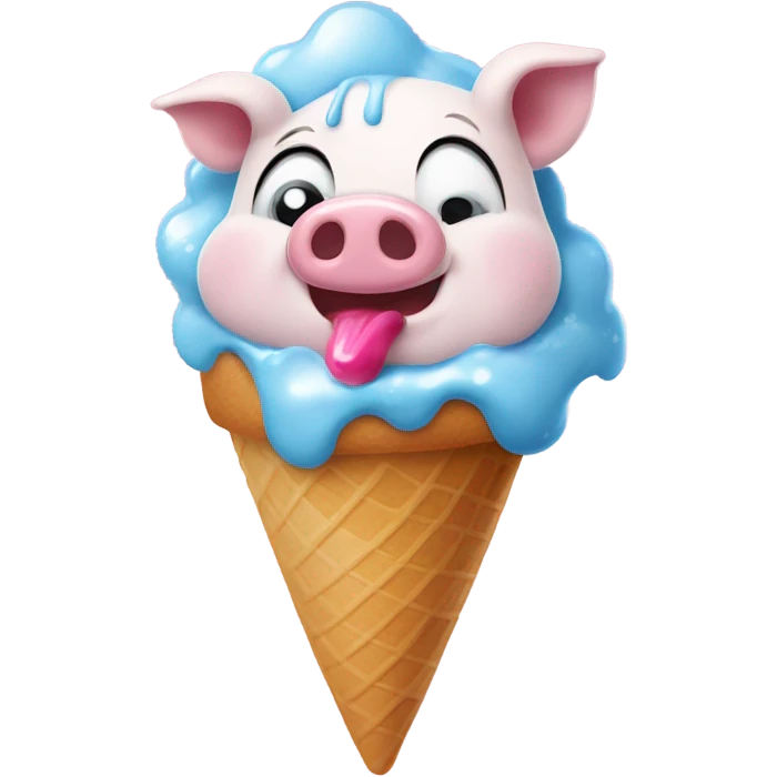 Pig with ice cream emoji