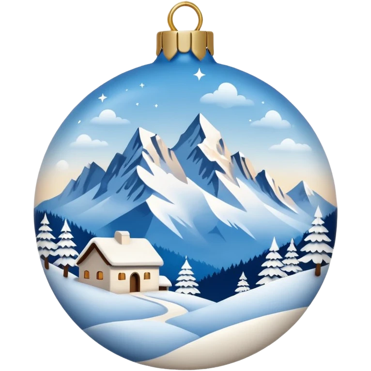 white christmas ornament with an alpine print  emoji