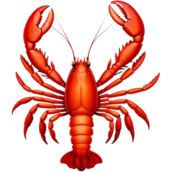 bright red lobster with big claws emoji