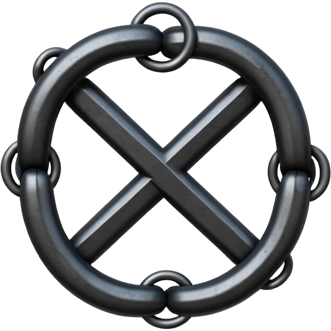 Emoji, gothic chain link shaped as number 8, forged from matte black steel, thick industrial form, subtle metal texture, no glow, no neon, flat emoji design, centered, transparent background emoji