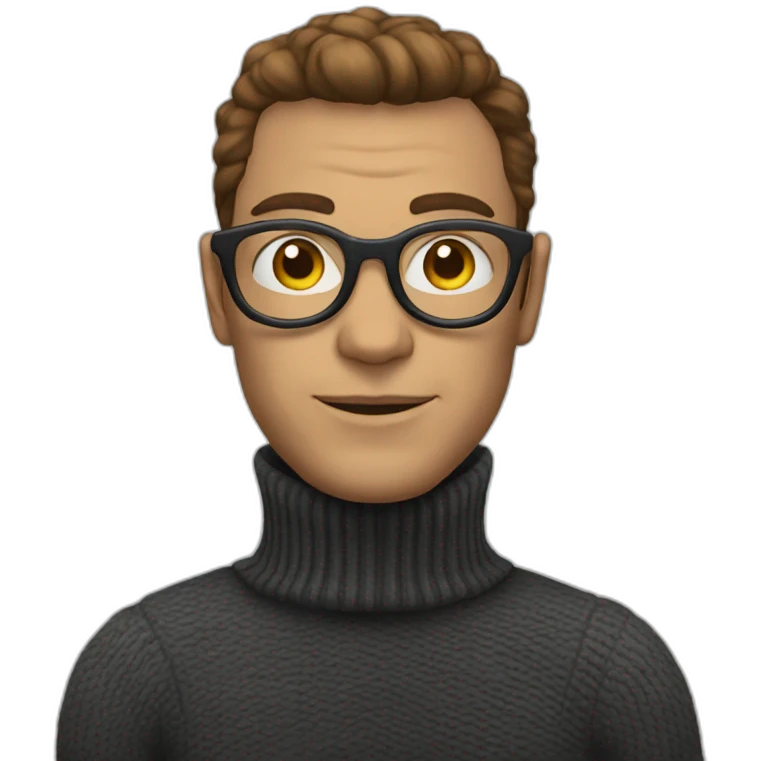 turtleneck big glasses white man emoji