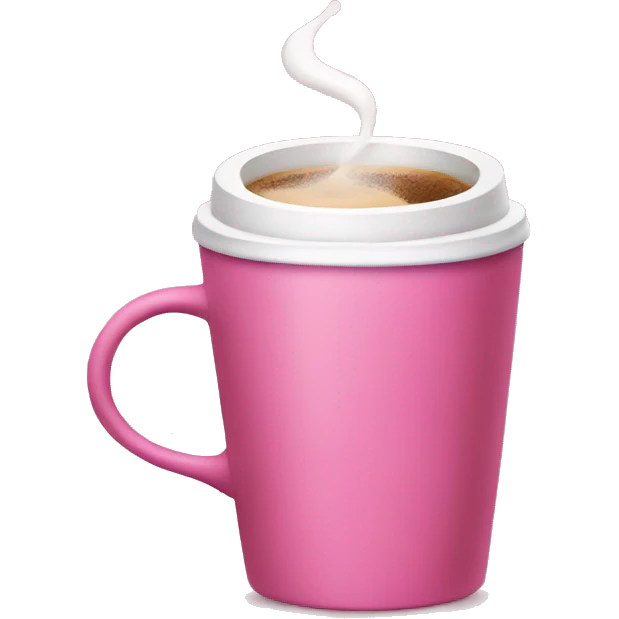 a pink coffee emoji
