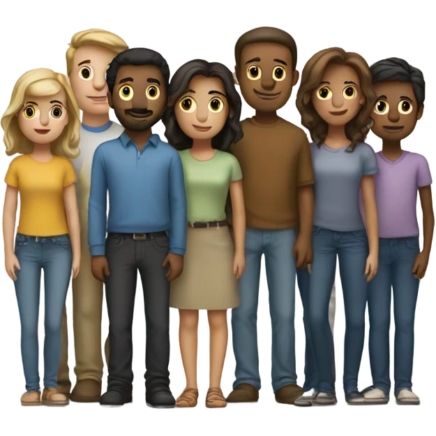 group of people standing in a row emoji