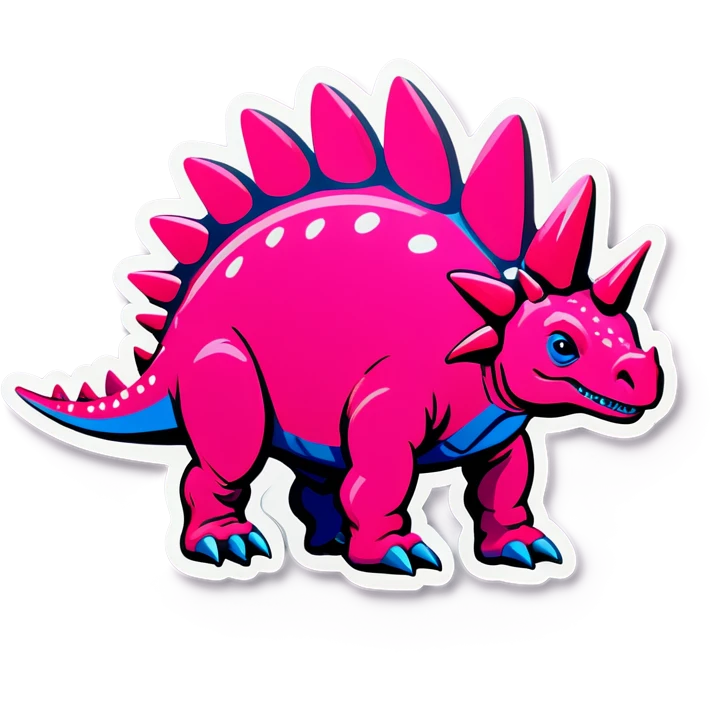Neon pink stegosaurus  emoji