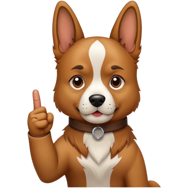 dog holding up middle finger  emoji