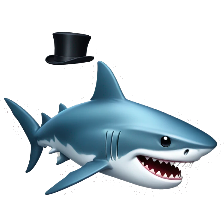 shark with tophat emoji