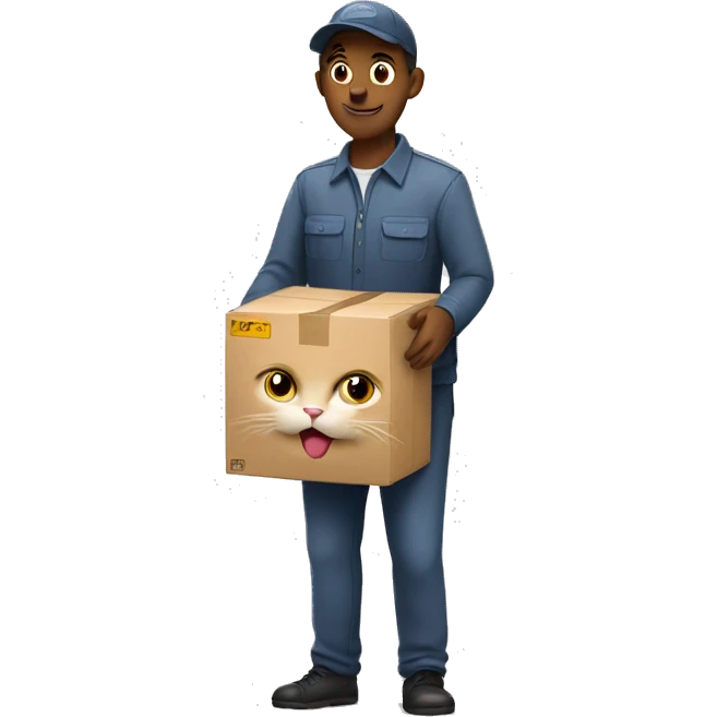 cat with delivery man emoji